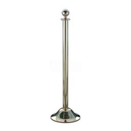 Lavi Industries Crown Portable Queueing Post, 41.5"H Polished Brass Post 00-2060